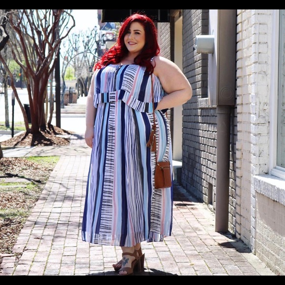 plus size pastel maxi dress